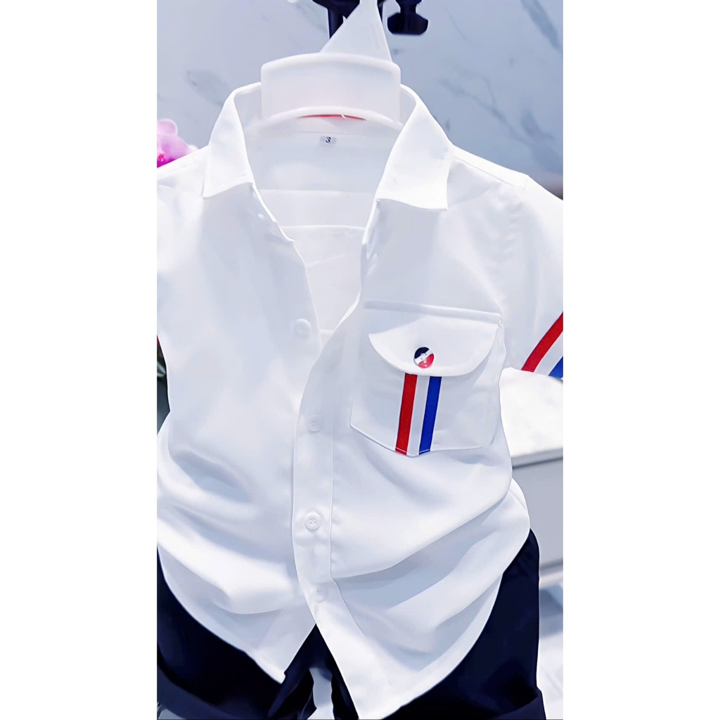 Bộ Áo Tay Ngắn Phối Vai Quần Lửng Cho Bé Trai - Image 3