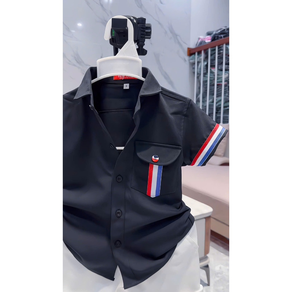 Bộ Áo Tay Ngắn Phối Vai Quần Lửng Cho Bé Trai - Image 5